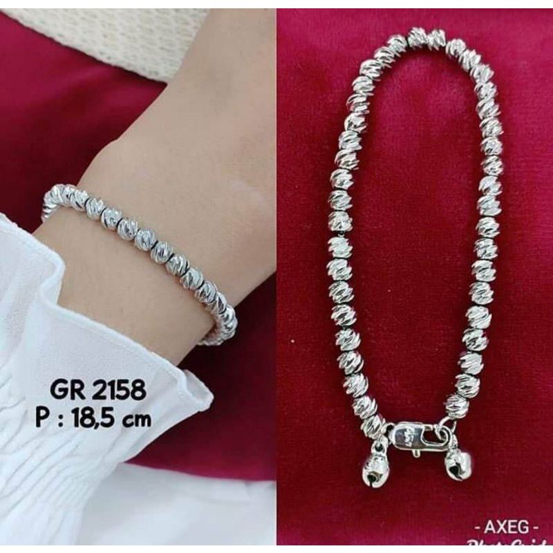 Gelang full biji lada lapis emas 24 karat anti luntur