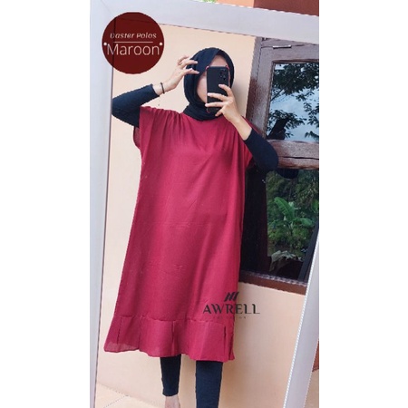 Daster Viral Polos Kekinian Ruffle Tunik Awrellcollection