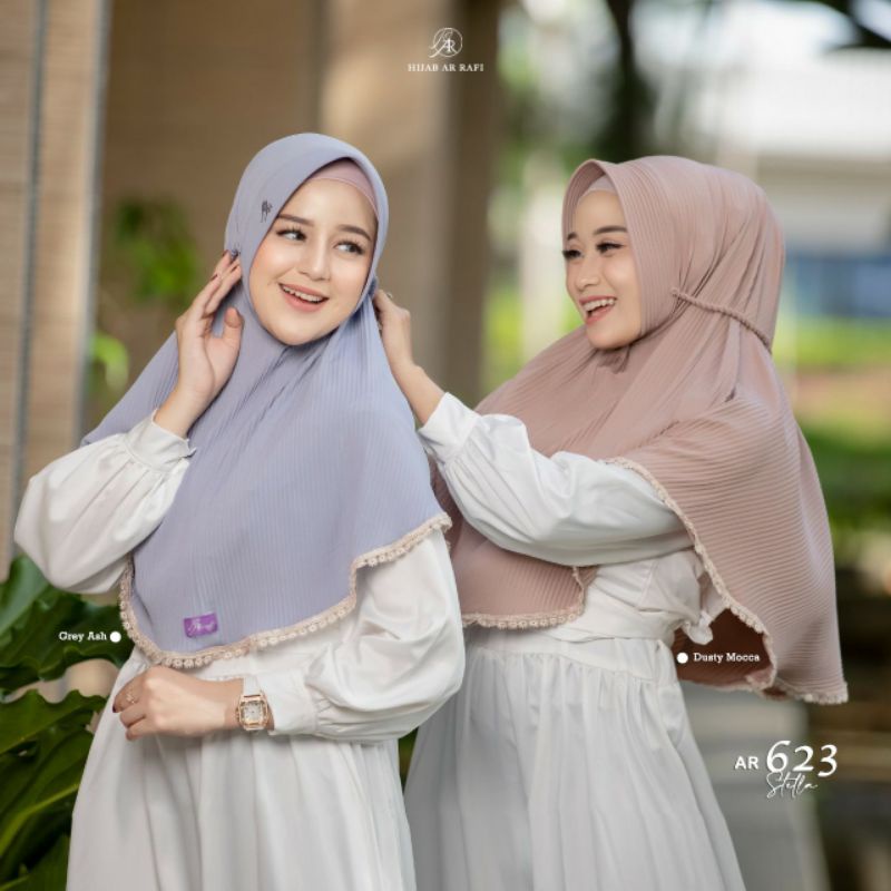 Hijab Arrafi 623 Kerudung Jilbab plisket Tali terbaru