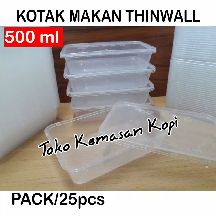 Jual Thinwall 500ml Kotak 25pcs Food Container Box Tempat Kotak Makanan