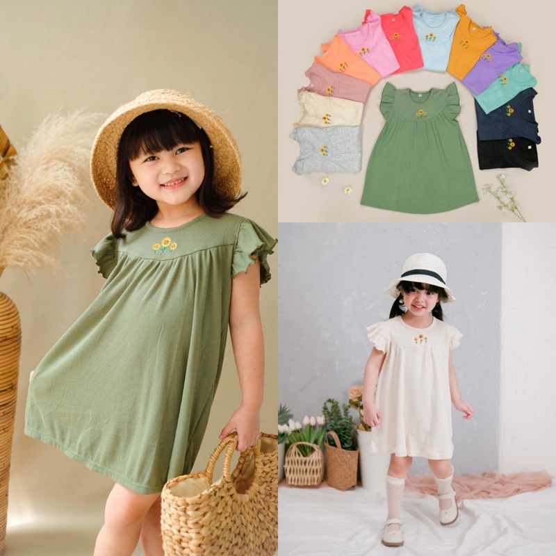 Kalu Sunflower Dress Baju Anak Perempuan Daily