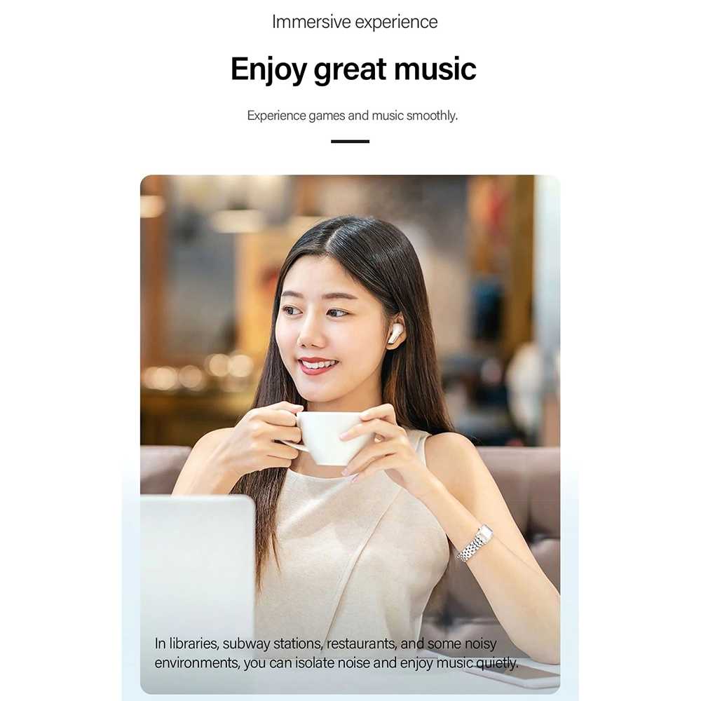 TWS Earphone True Wireless Bluetooth 5.0 Charging Dock Desain Airpods Minimalis Erphon Bluetoth Berkualitas