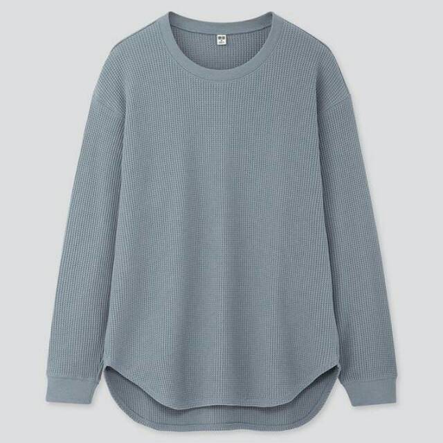 Uniqlo T-shirt Waffle Crew Oversized Crew Neck