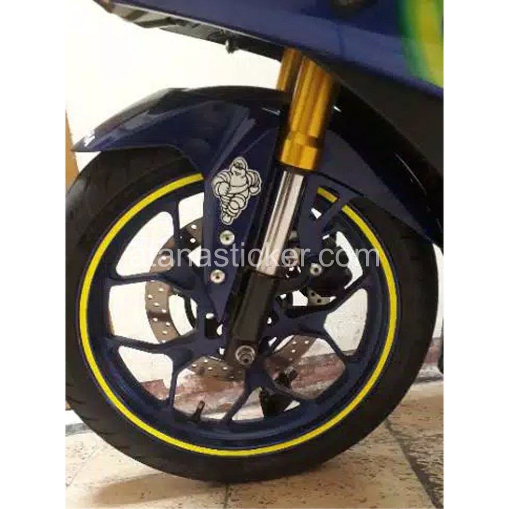 Pinstripe List Velg Body Sepeda Motor Mobil Biru Blue Lebar 1,5 cm Panjang 5,5 m Stiker Decal