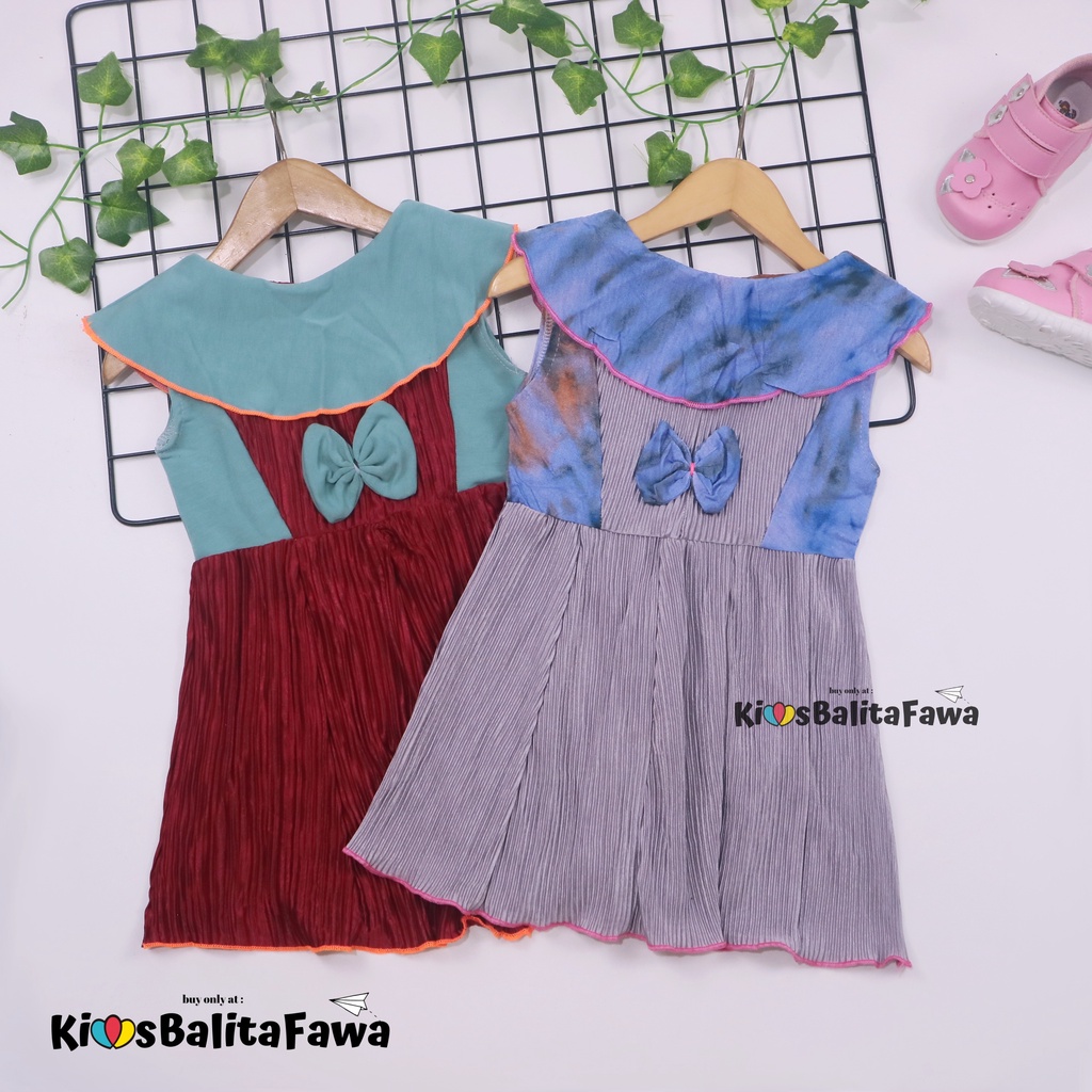 Dress Najwa uk 1-2 Tahun / Baju Anak Perempuan Gaun Pesta Import Murah Dres Cantika Yukensi