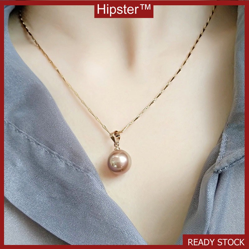 Light Luxury Champagne Natural Freshwater Pearl Pendant Necklace