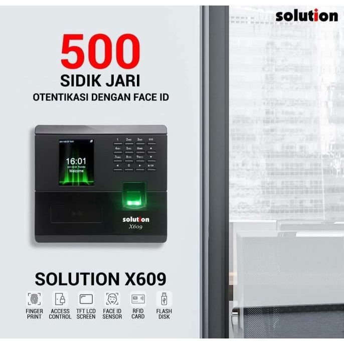 

Mesin Absen Murah Wajah + Finger + Card + X609