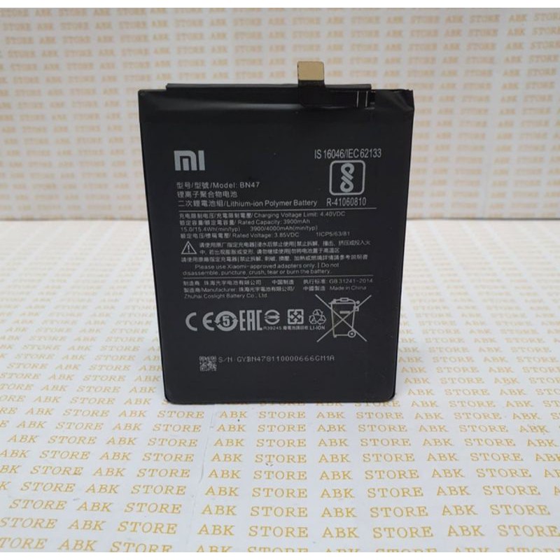 BATTERY BATRE BATRAI BATERAI XIAOMI REDMI 6 PRO BN47 BATT ORIGINAL