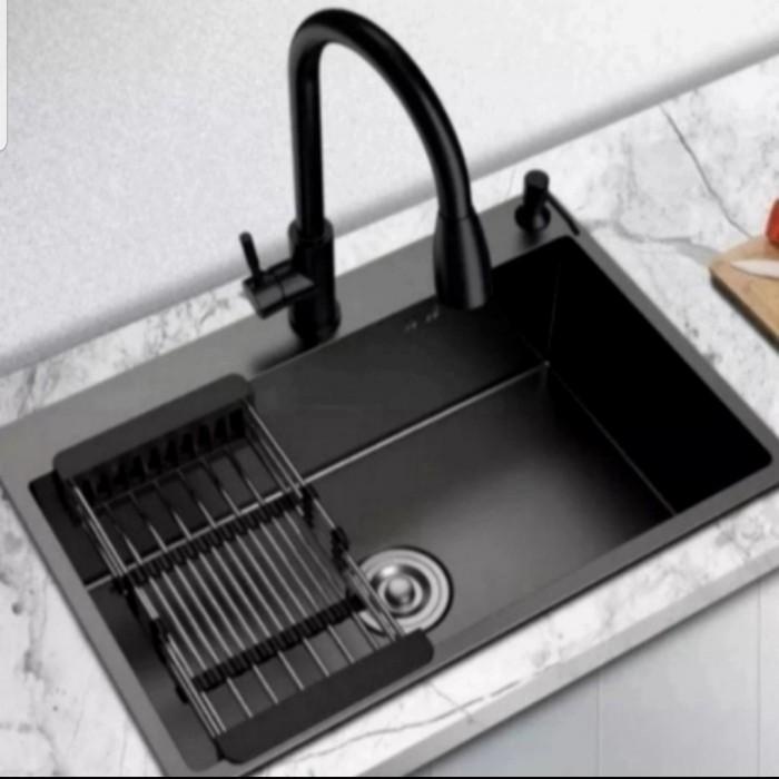 Dish | Kitchen Sink Bak Cuci Piring 1 Lubang 6845 Hitam