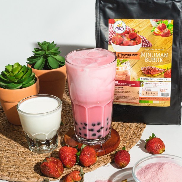 

Bubuk minuman Premium - Strawberry Milkshake 500gr - Golden powder drink