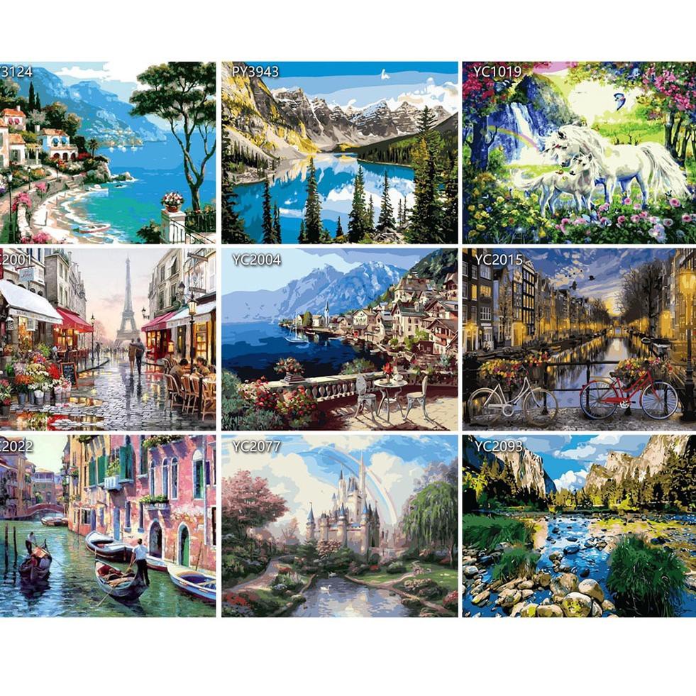 

[KODE PRODUK 717] MYSTYLE CANVAS PAINT BY NUMBER KIT 40x50CM PAKET MELUKIS LUKISAN DIGITAL OIL PAINT