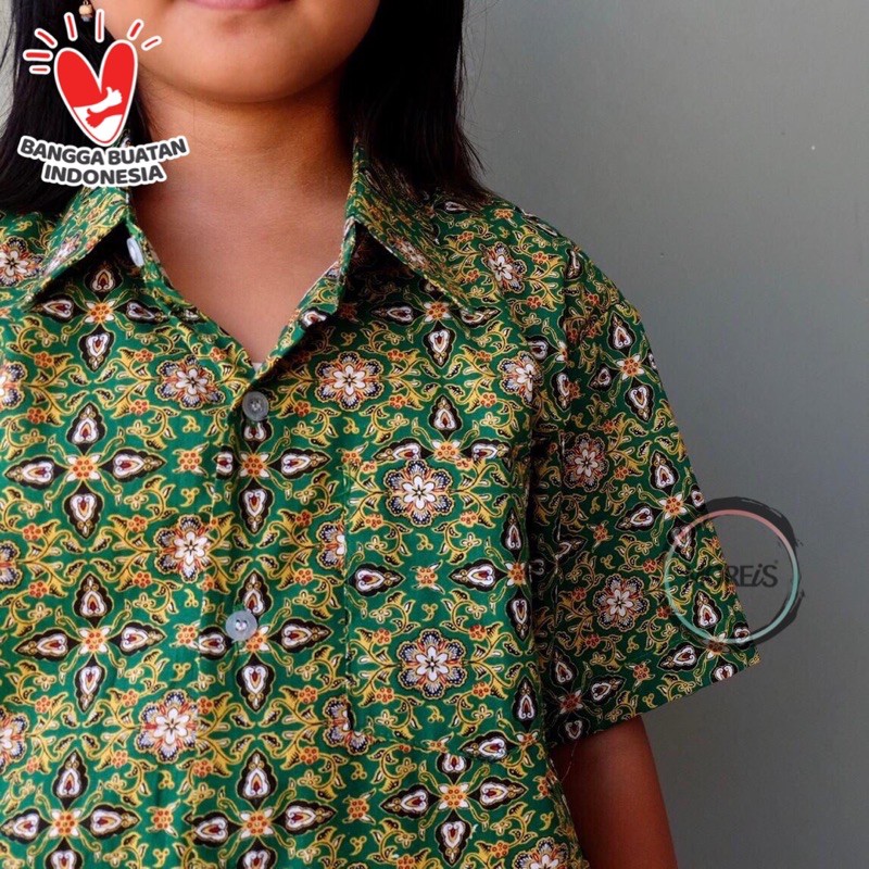 Seragam Baju Batik SD/MI/TK/PAUD JM Hijau