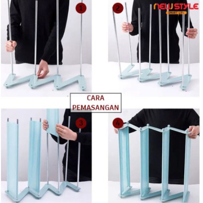 Rak Sepatu 4 Susun Shoe Rack Sandal Holder Mudah Bongkar Pasang Rak Sepatu Lipat Serbaguna Storage