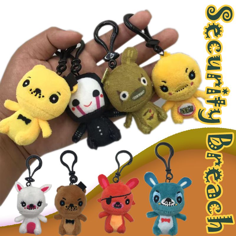 10cm FNAF Five Nights At Freddy's Security Breach Plush Pendent Keychain Mini Toys