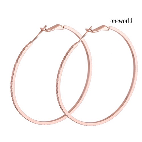 OW@ Women Fashion Round Big Circle Large Hoop Huggie Loop Earrings Jewelry