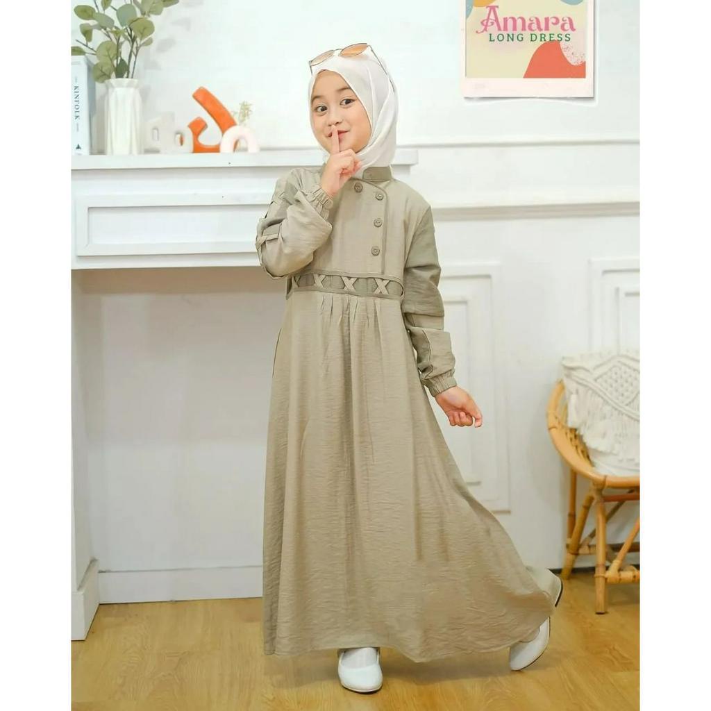 Stelan anak perempuan terbaru 2023 Tamara Maxy Kids Umur 9 - 15 tahun  / Gamis anak warna sage / Gamis Cingkle Import