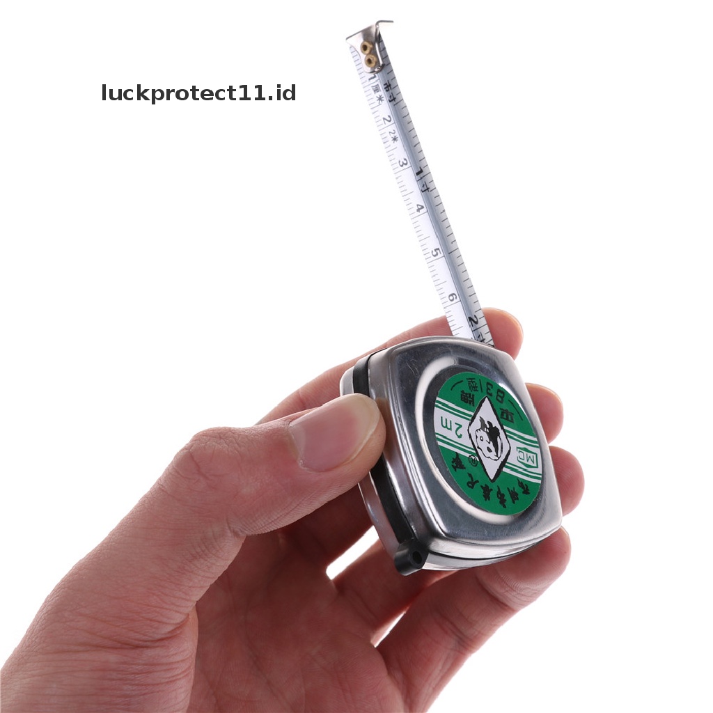 // Hg &amp; ID// Murah 2M Retractable Ruler Tape Portable Mini Penggaris Tarik Logam Tape Measure.