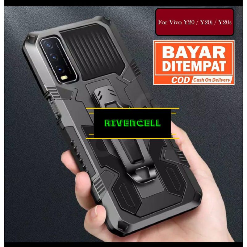 Soft Case Vivo Y20 Y20S Y20i Y12S Y12 S Y 20 i Hard Cover Belt Clip Robot Hybrid Leather Casing Flip