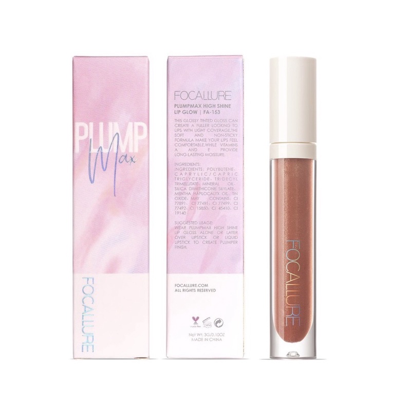 (READY &amp; ORI ) Focallure Plumpmax High Shine Lip Glow FA153 FA 153 lip gloss Lipgloss Plump Max Tahan Lama Waterproof