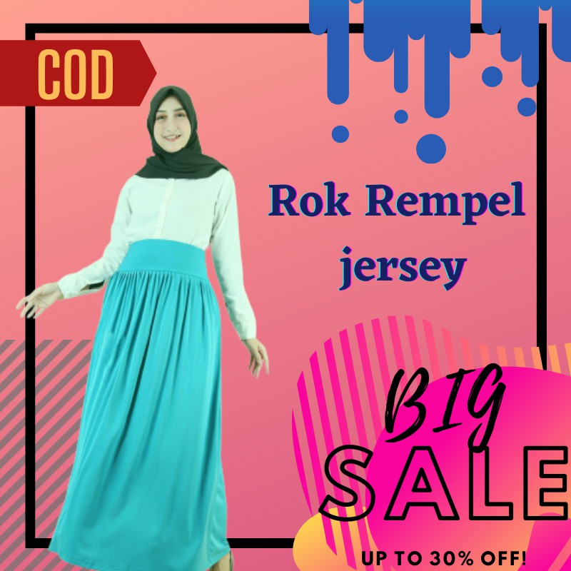 ROK WANITA JERSEY ROK JERSEY REMPEL ROK PANJANG WANITA JERSEY JUMBO ROK JERSEY POLOS MURAH