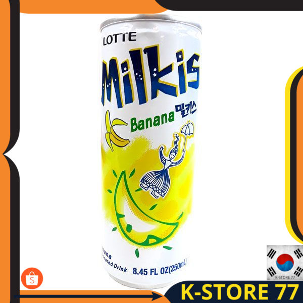 

KOREAN FOOD/MINUMAN KOREA HALAL LOTTE MILKIS BANANA 250 ML-MINUMAN SODA SUSU PISANG KOREA IMPORT ORI