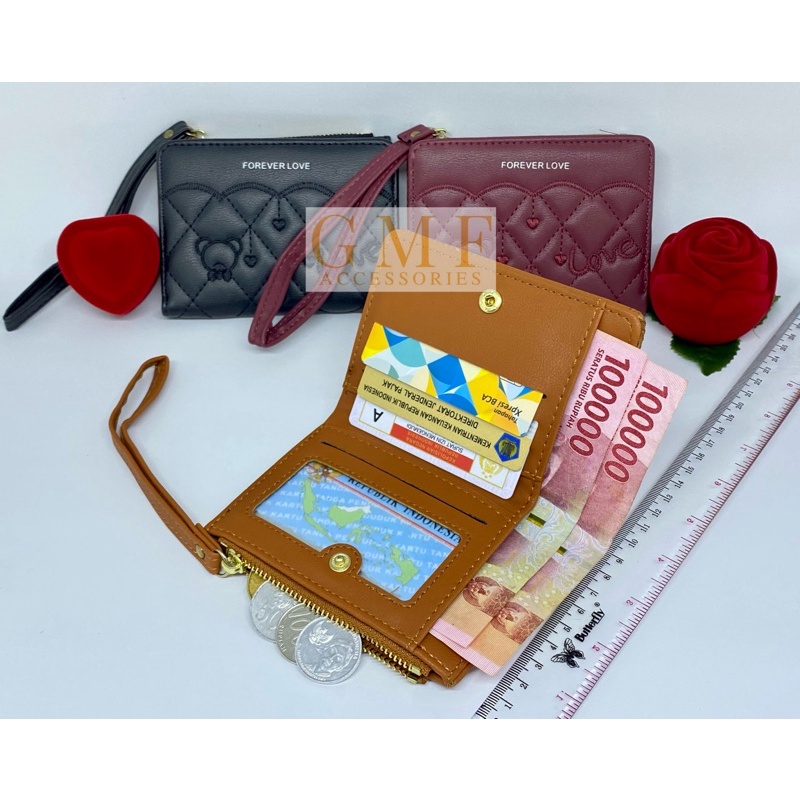 Dompet Wanita Dompet Lipat Ada Slot Kartu Fashion Trendy Korea Impor