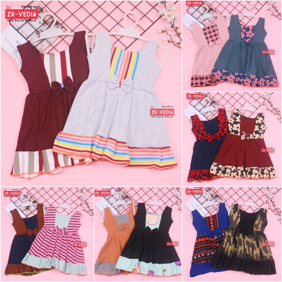 Dress Aurora uk 1-2 Tahun / Baju Anak Perempuan Murah Motif Lucu Yukensi Adem Pakaian Pesta Gaun