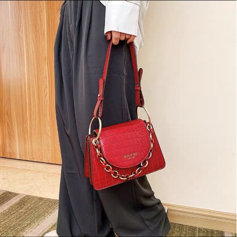 BJ61383 - BEIGE/BLACK/BROWN/PINK/RED - TAS SLEMPANG KULIT CROCO WANITA IMPORT TAS WANITA FASHION IMPORT MODIS ELEGAN TERMURAH TERLARIS TERBARU BAGSTORE JAKARTA TAS BATAM ZCJ1383