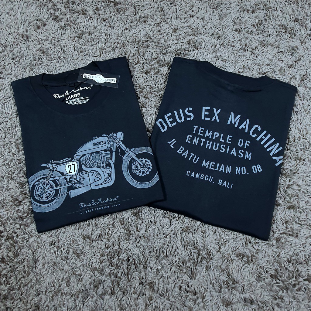 KAOS BAJU DEUS EX MACHINA BALD TERRIER V TWIN BLACK MIRROR 1:1 ORIGINAL