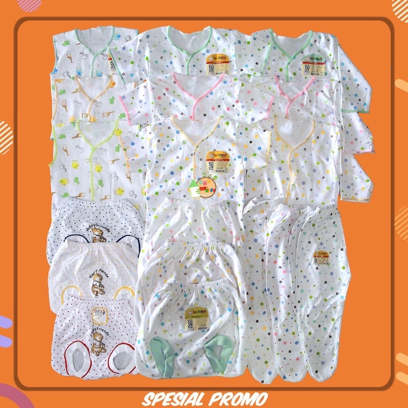 PAKET BAJU BAYI POLKADOT/BAJU BAYI BARU LAHIR MURAH/BAJU NEWBORN PANJANG PENDEK KUTUNG POLKADOT-Polkadot Mix