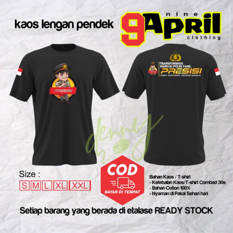 Kaos Polisi / Kaos Polri / Kaos Presisi lengan pendek