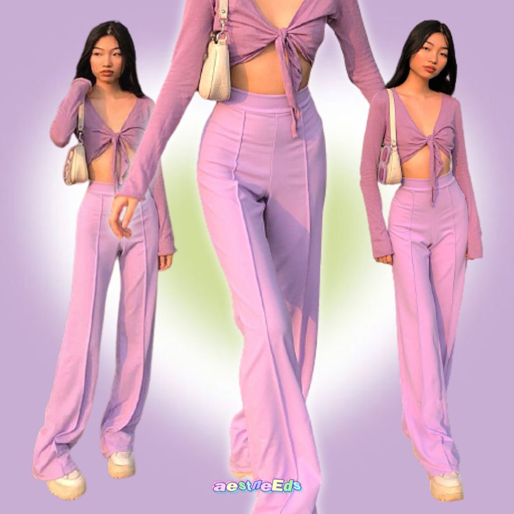 OANH PANTS AESTNEEDS Highwaist Flare Pants Celana Aesthetic Y2K Pinterest
