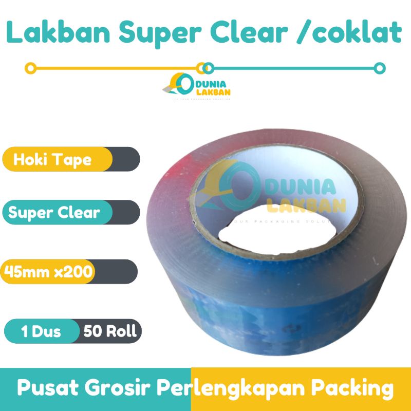 

Lakban 45mm x 200yard Super Clear - Coklat HOKI TAPE