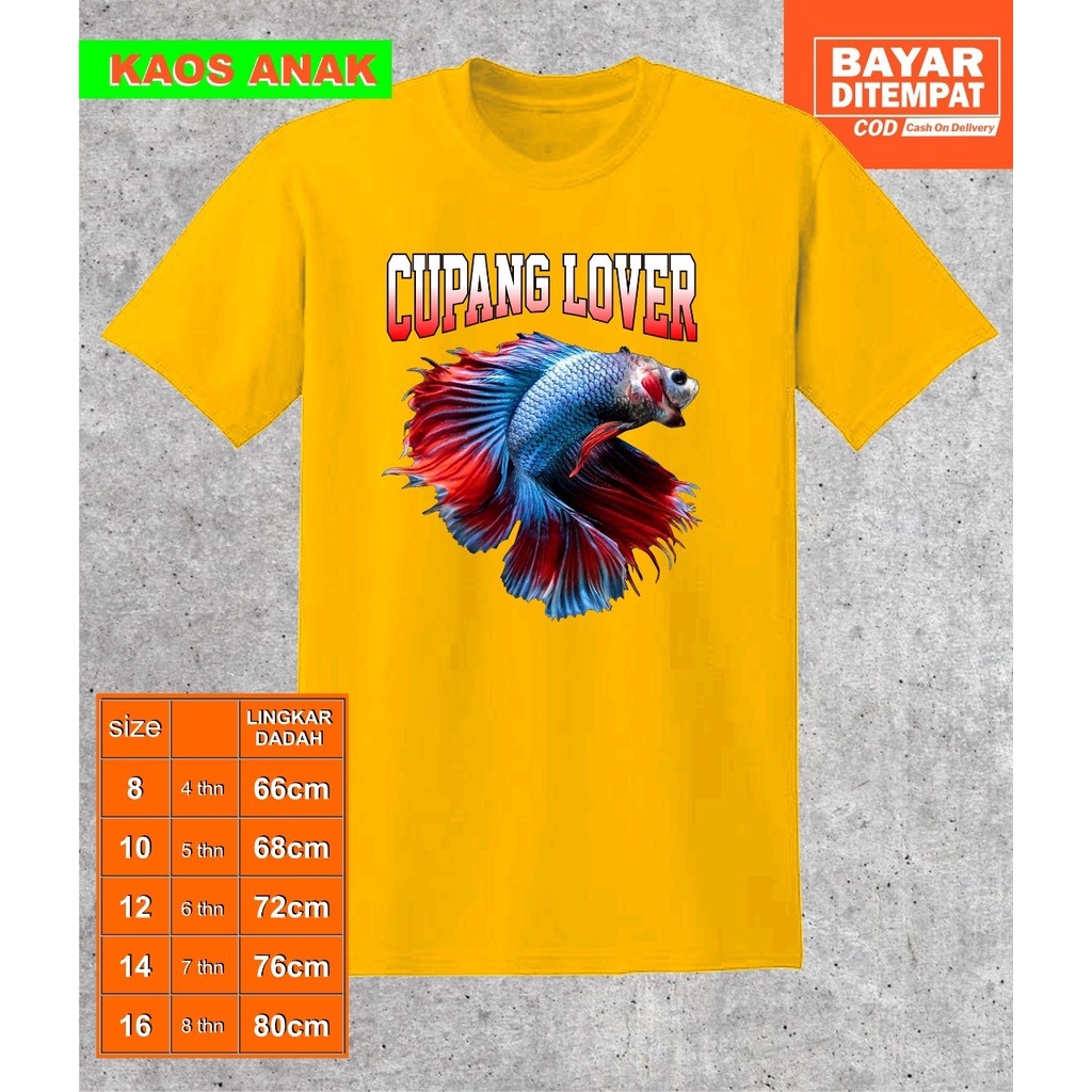 Baju kaos gambar ikan - digital Printing ikan cupang - baju kaos gambar ikan cupang - koas anak ikan