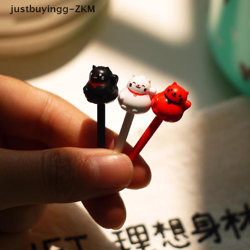 [justbuyingg] 6pcs Mini Lucky Cat Food Picks Children Snack Cake Dessert Food Fruit Forks [zkm]