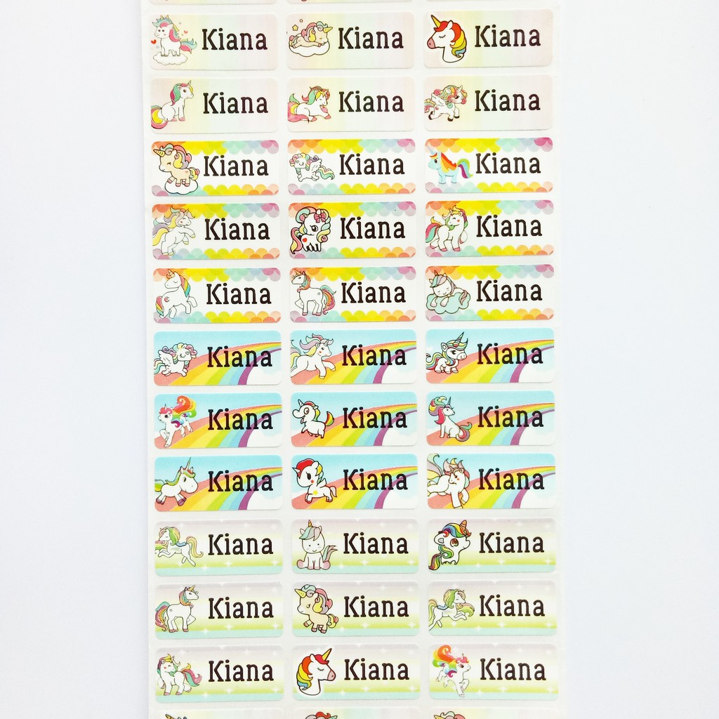 

UNICORN - STIKER LABEL NAMA WATERPROOF