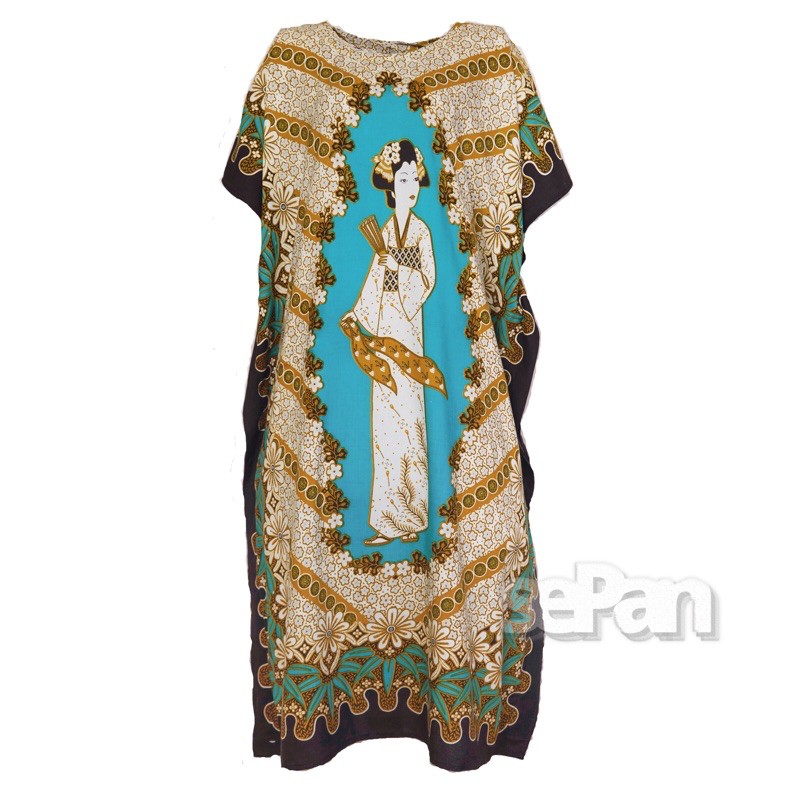 BAJU TIDUR WANITA DEWASA DASTER BATIK KELELAWAR JUMBO MOTIF OSIN WARNA HIJAU TOSCA TOSKA DS994