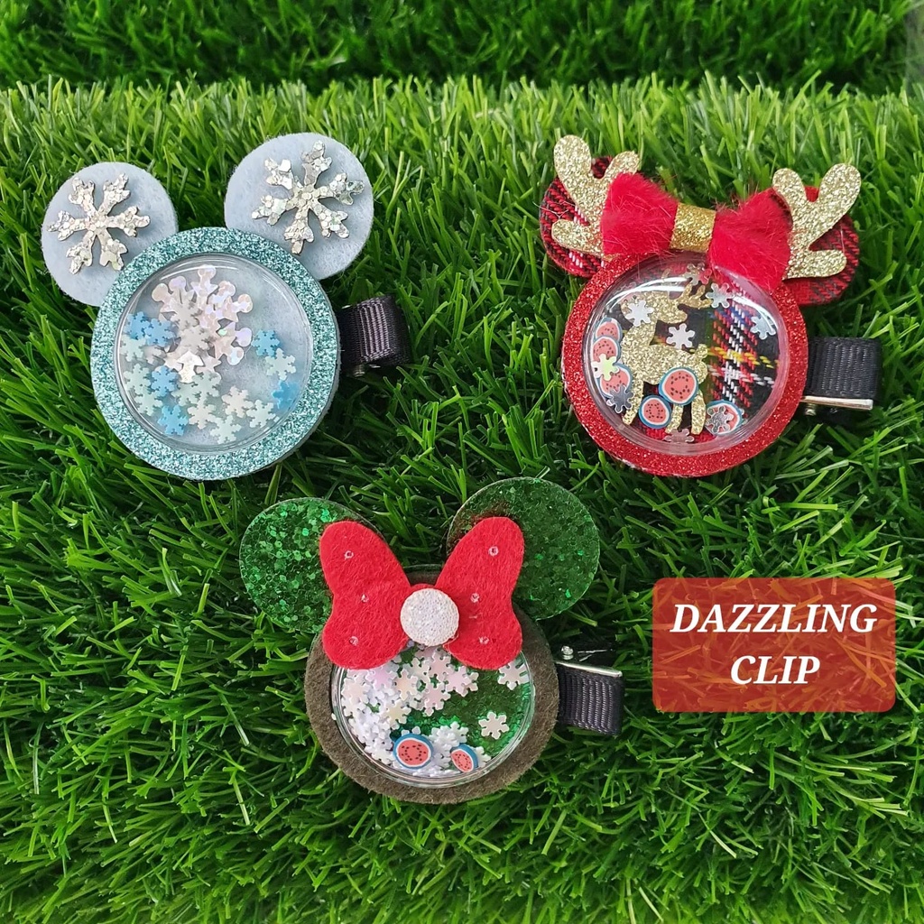 DAZZLING CLIP AKSESORIS JEPIT RAMBUT ANAK DEWASA CHRISTMAS NATAL FASHION IMPORT ALA KOREA