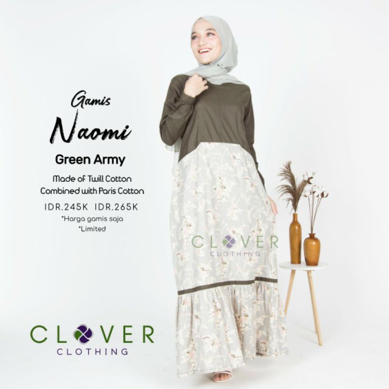 Gamis Polos dan Motif - Gamis Busui - Gamis NAOMI by Clover Clothing Original