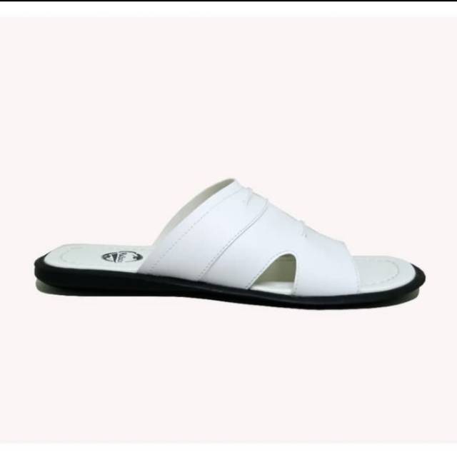 PROMO... Sandal Pria Kulit Asli (Ukuran Besar Kaki Jumbo) Sendal Selop Flat Slide Bapak2 Big Size