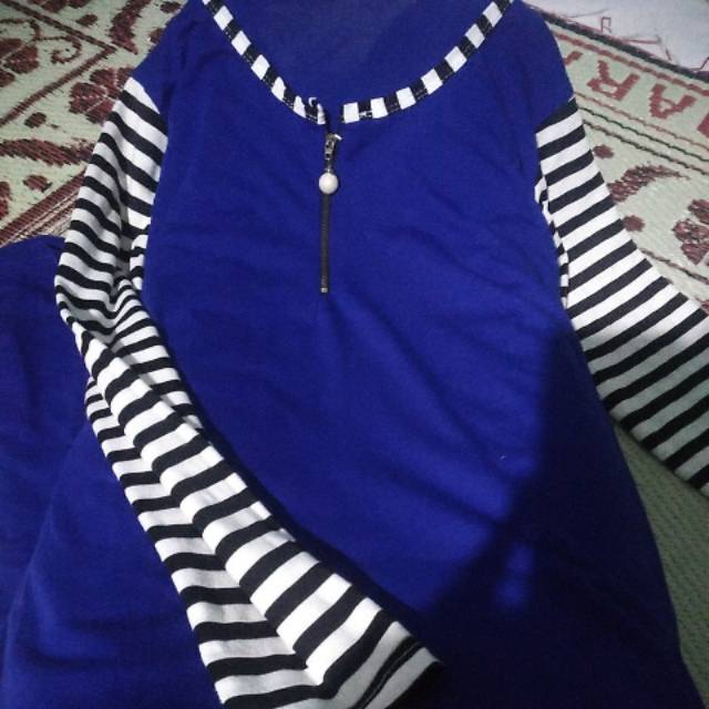 Gamis biru blaster, bahan spandek 35ribu ajaah