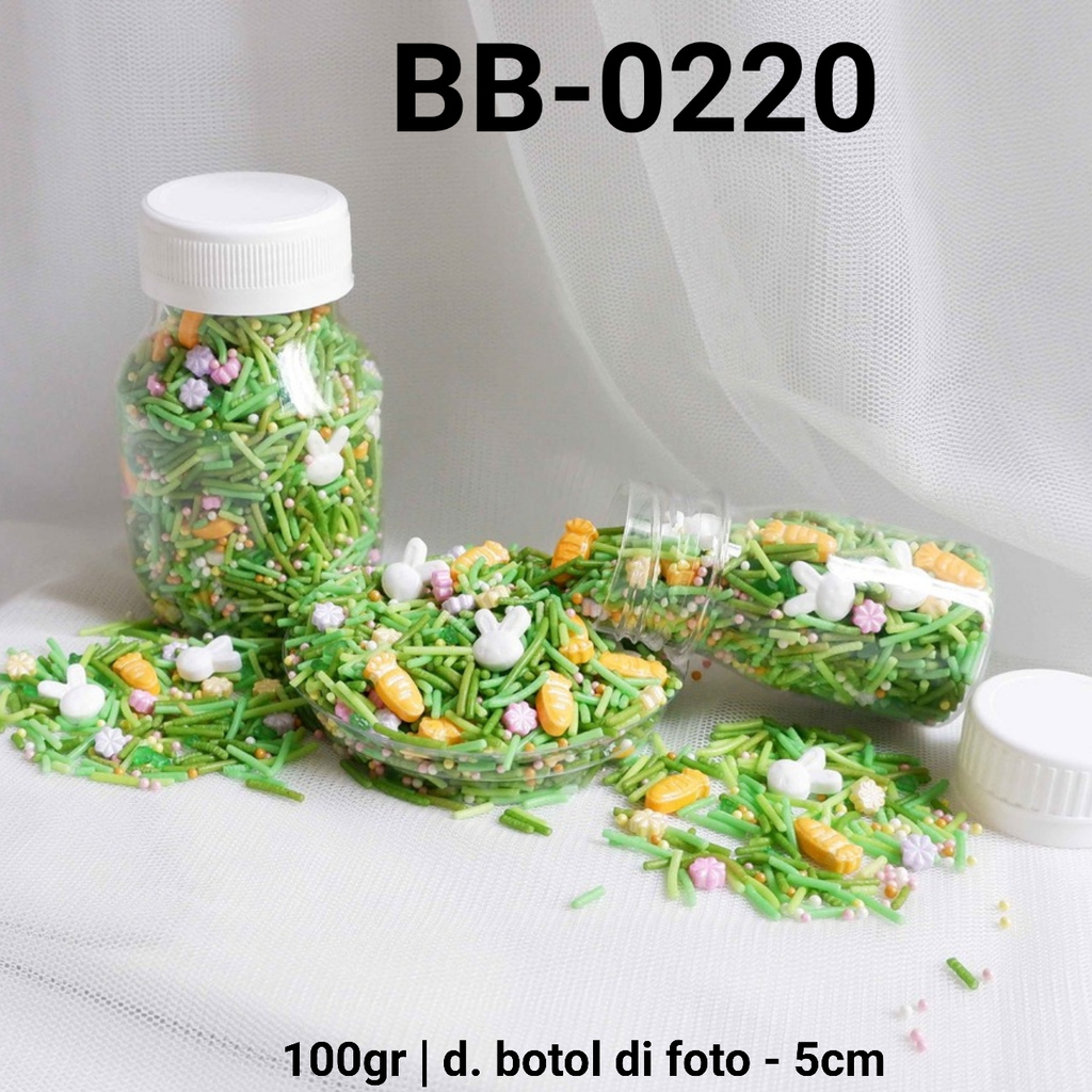 

BB-0220 Sprinkles sprinkle springkel 100gr 100gram bunny rumput wortel yamama baking grosir murah sprinkles cake dekorasi mutiara trimit decoration story sprinklestory sprinklesstory sprinkle story yamama baking