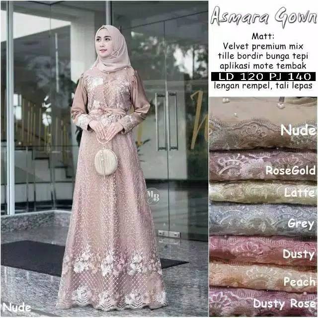 GAMIS SYARI ASMARA GOWN GAUN KONDANGAN GAMIS BRUKAT GAMIS PESTA MEWAH