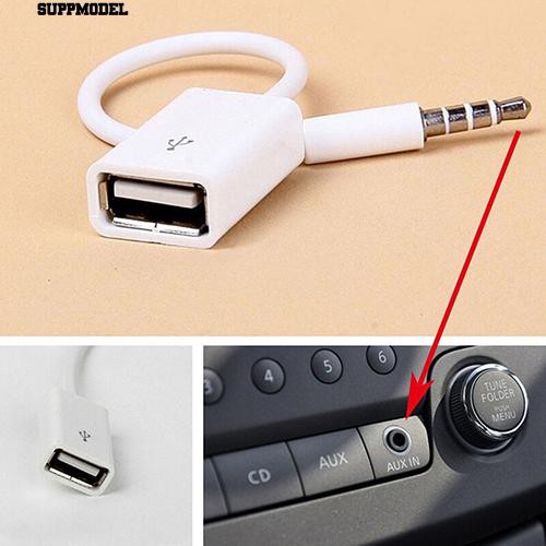 Supp Car MP3 3.5mm Male AUX Audio Plug Jack ke USB 2.0 Converter Kabel Kabel