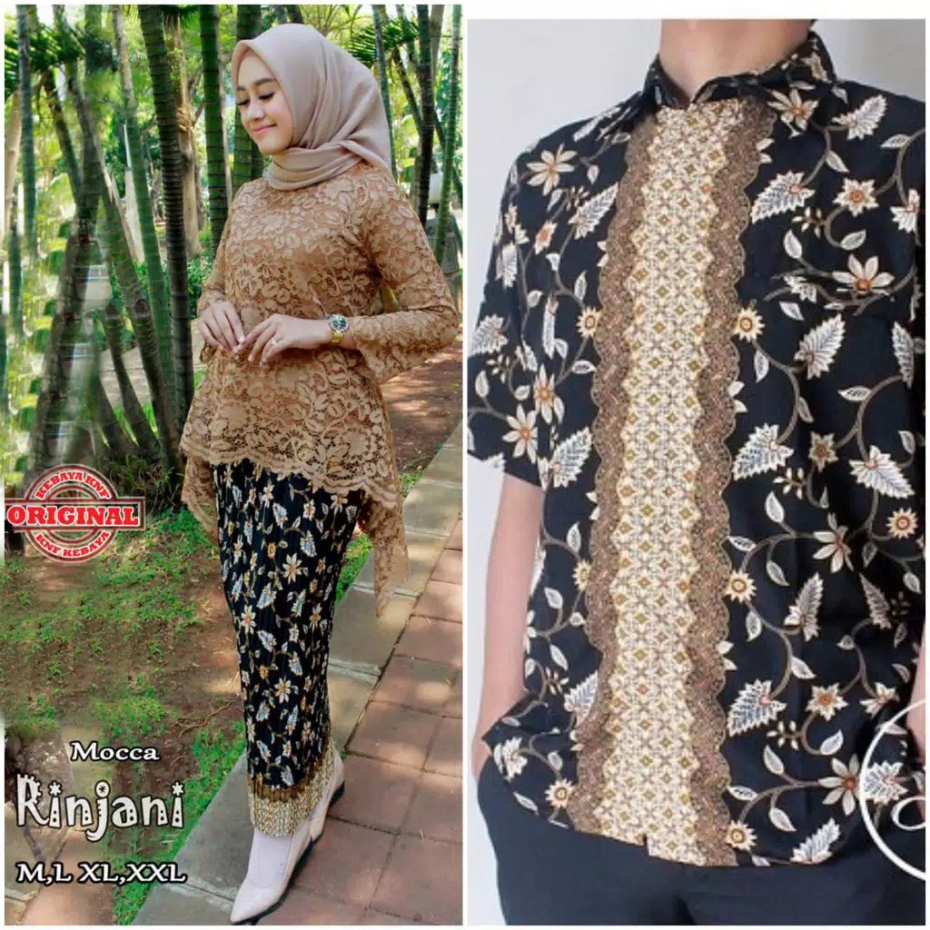 Kebaya couple tika Rinjani/Kebaya Couple/Kebaya KNF-Mocca set couple
