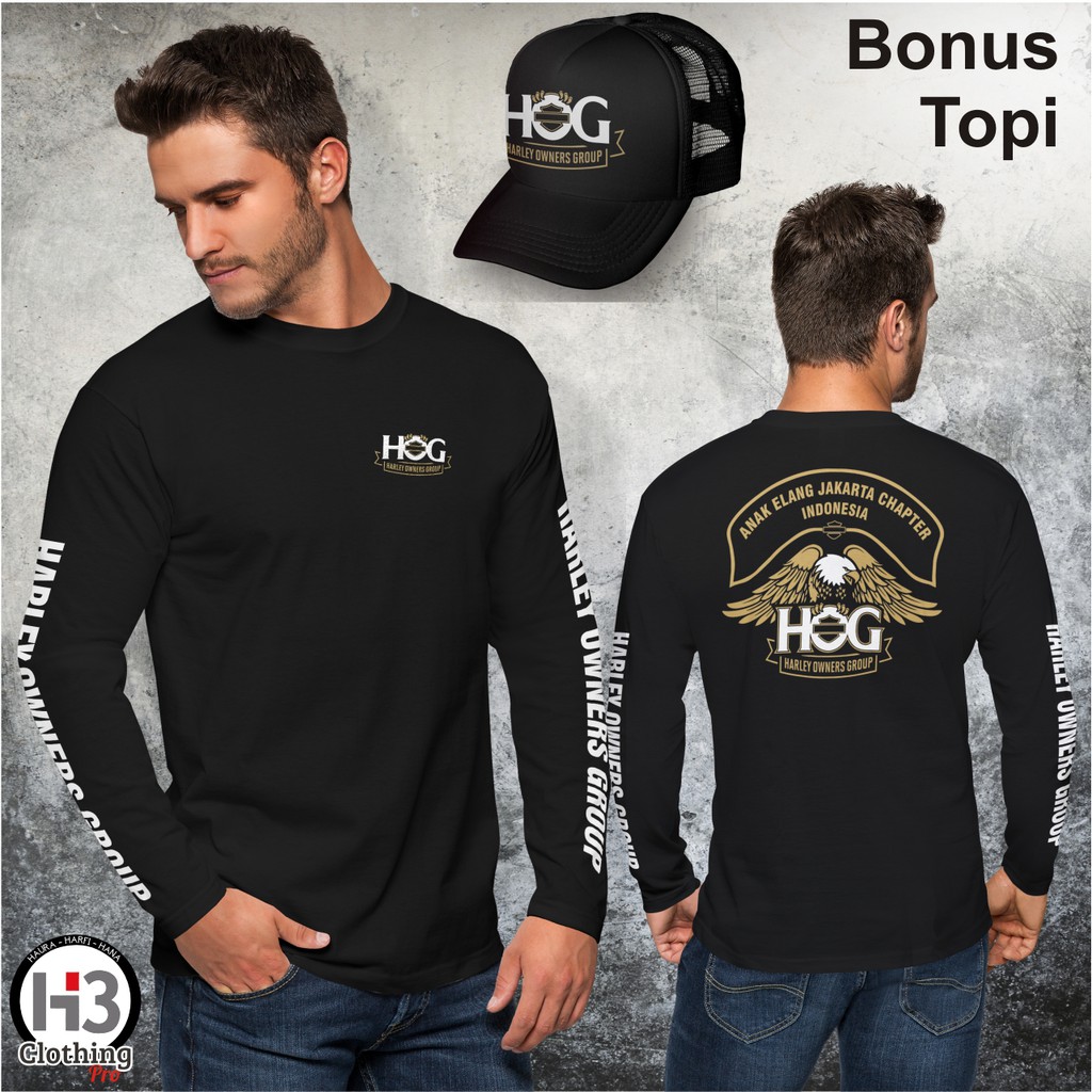 Kaos Harley Owners Group (HOG) Bonus Topi