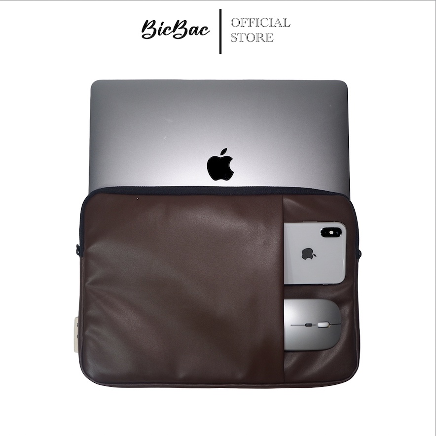 bicbac tas sleeve case laptop kulit clutch leather bag dompet anti air waterproof shockproof asus le