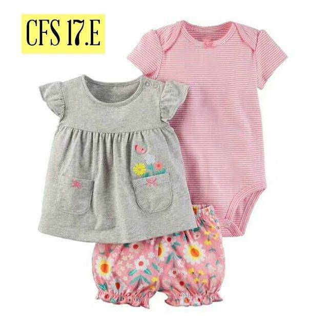 Carter's Jumper Set/Setelan Bayi/Pakaian Bayi Impor 3in1 Sz.6m,9m,12m,18m,24m