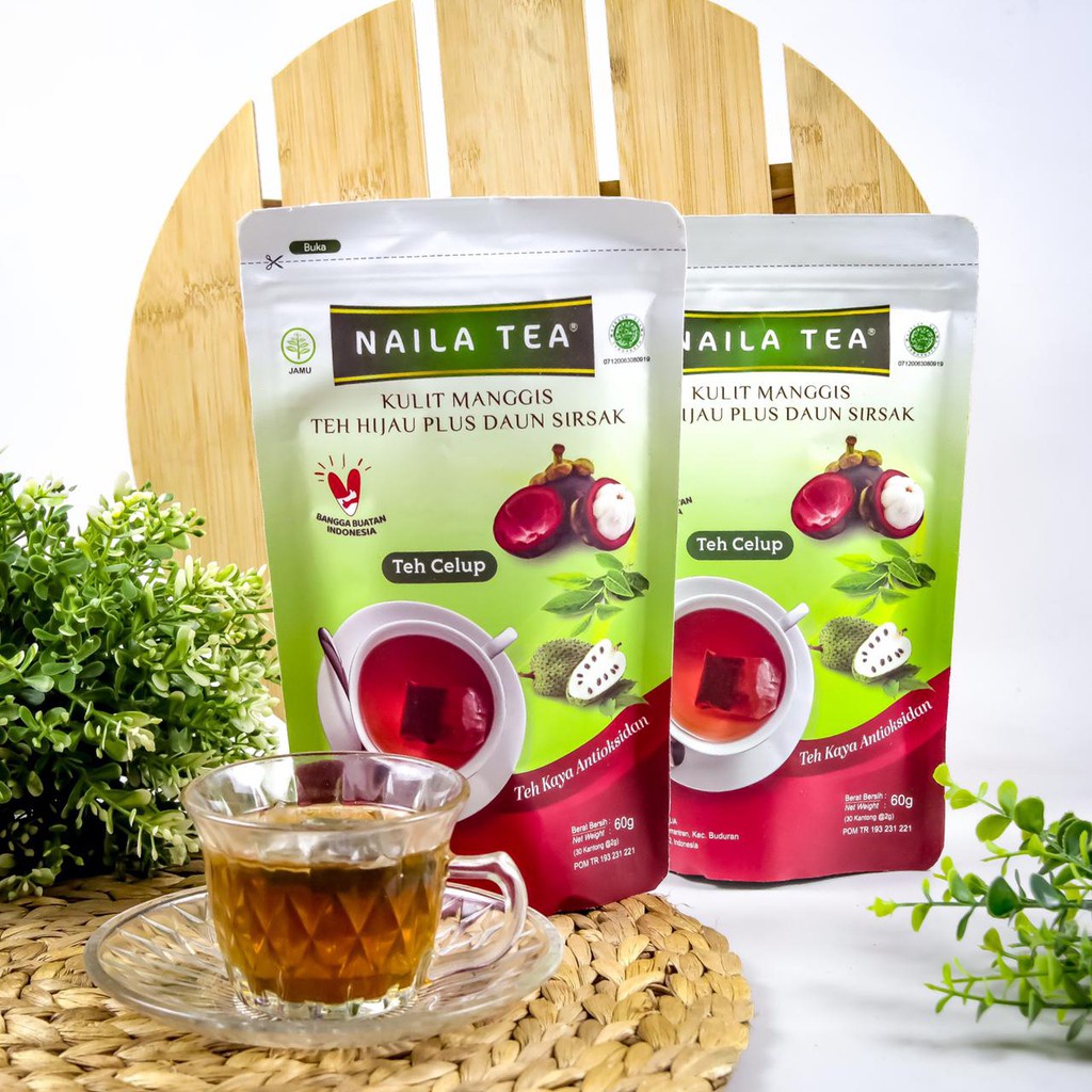 

Big Prpmo Naila Tea Antioksidan 3in1 - isi 30 Teh Booster Imunitas Teh Hijau Kulit Manggis plus Daun Sirsak