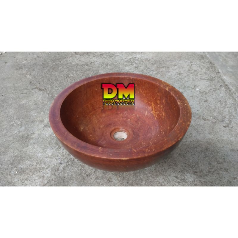 Wastafel Marmer Coklat Kemerahan